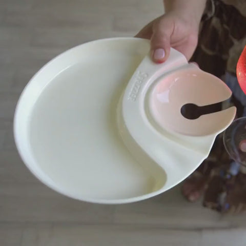 2-in-1 Plate with Glass Holder 